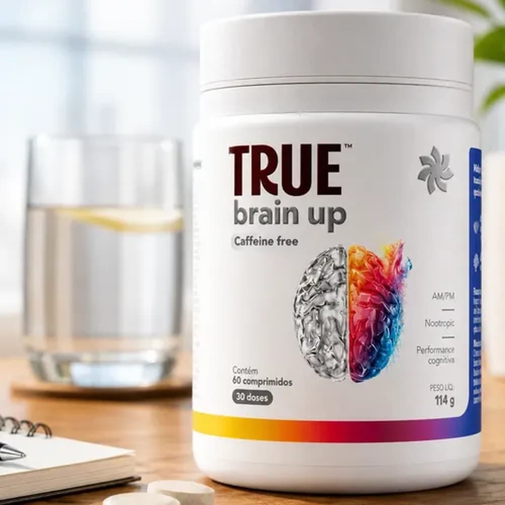 True Brain Up AM/PM, pote com 60 comprimidos, sem cafeína
